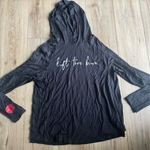 Boohoo Black Hoodie with White Script